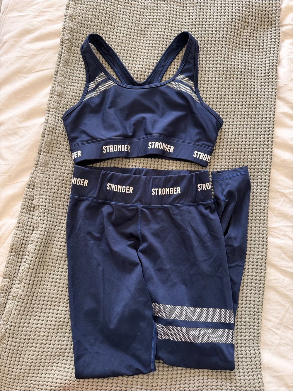 Navy Active Crop Top & Legging Set